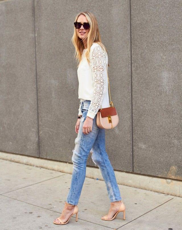 รูปภาพ:http://glamradar.com/wp-content/uploads/2016/06/5.-lace-sleeved-top-with-distressed-jeans.jpg