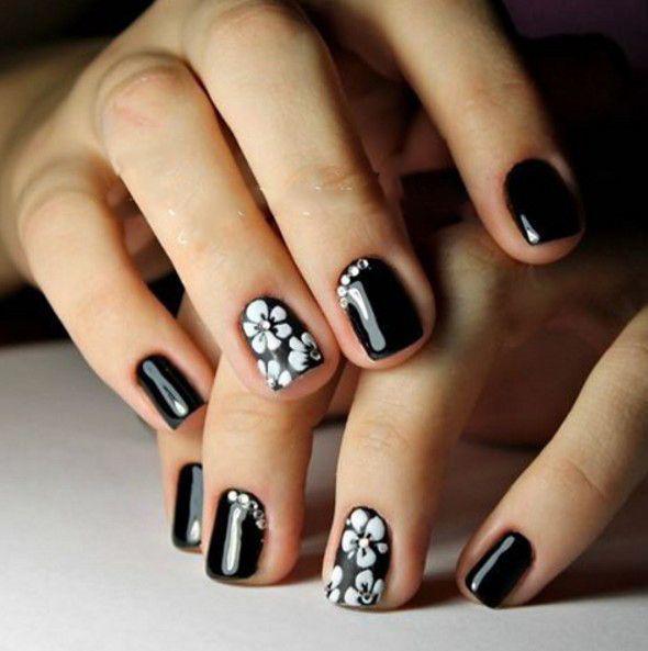 รูปภาพ:http://nailset.net/wp-content/uploads/2016/02/black-nail-design-for-short-nails-white-flowers.jpg