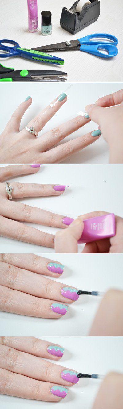 รูปภาพ:http://www.prettydesigns.com/wp-content/uploads/2016/03/Zig-Zag-Nail-Design-Tutorial.jpg