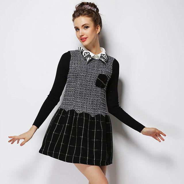 รูปภาพ:http://g04.a.alicdn.com/kf/HTB18p4FIVXXXXc4XXXXq6xXFXXXW/Europe-2015-small-fragrant-lady-fashion-knitted-wool-dress-embroidery-stitching-Peterpan-collar-bottom-dress.jpg