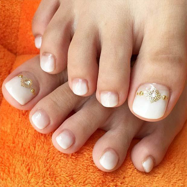 รูปภาพ:http://www.prettydesigns.com/wp-content/uploads/2015/08/White-Toe-Nail-Design.jpg