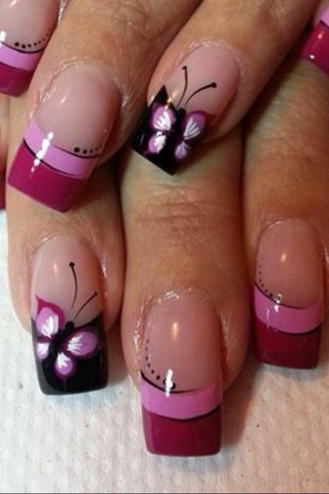 รูปภาพ:http://www.prettydesigns.com/wp-content/uploads/2014/08/Bright-Pink-Butterfly-Nail-Design.jpg