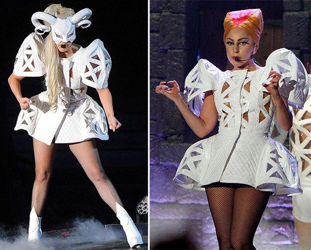 รูปภาพ:http://www.fashionspassion.com/wp-content/uploads/2013/08/Lady_Gaga_white_cage_dress.jpg
