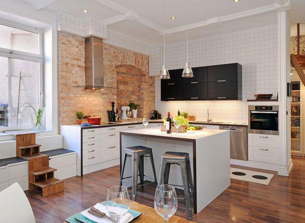 รูปภาพ:http://intdesignhome.com/wp-content/uploads/2016/06/Modern-Style-Small-Kitchen-Island-design-Brick-Wall-Backsplash-among-White-Cabinet-also-Cupboard-Furniture-in-Minimalist-Touch.jpg