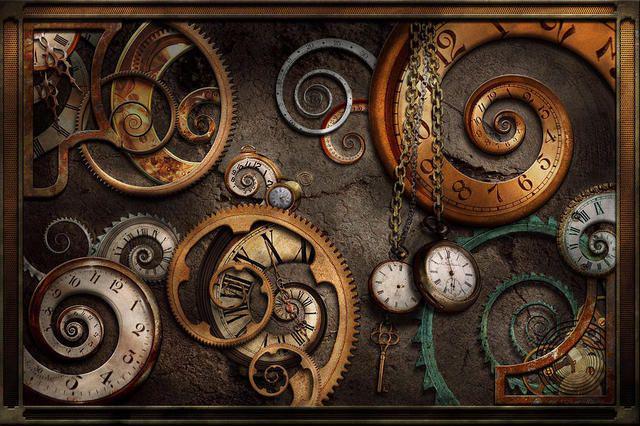 รูปภาพ:https://writersanontaunton.files.wordpress.com/2014/01/steampunk-abstract-time-is-complicated-mike-savad.jpg