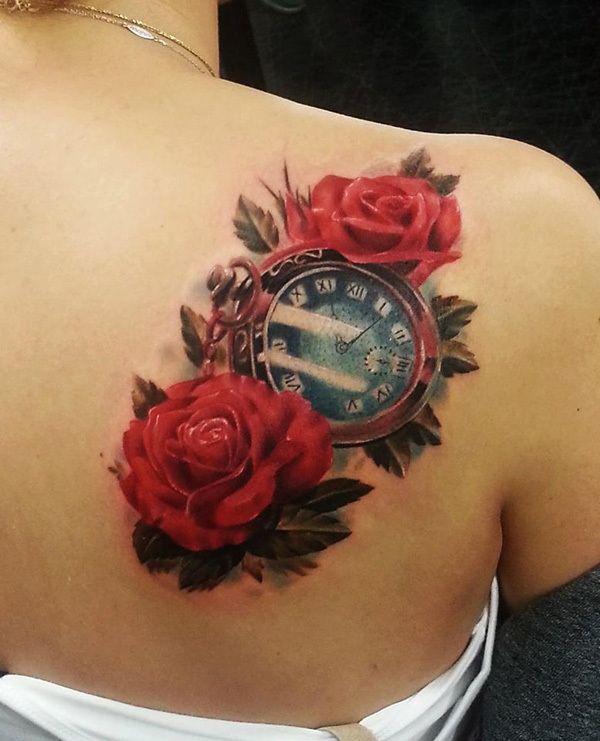 รูปภาพ:http://nenuno.co.uk/wp-content/uploads/2015/09/Realistic-red-rose-with-watch-tattoo.jpg