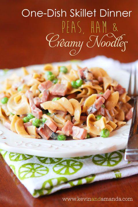 รูปภาพ:http://www.kevinandamanda.com/whatsnew/wp-content/uploads/2012/12/One-Dish-Skillet-Dinner-Peas-Ham-and-Creamy-Noodles-01.jpg