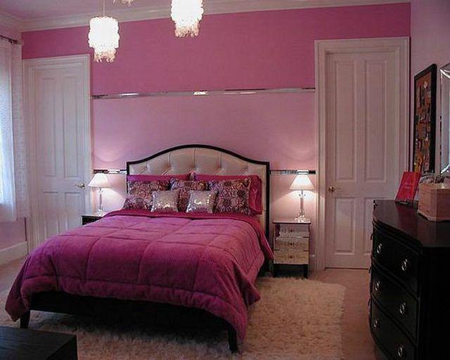 รูปภาพ:http://larrydlaster.com/wp-content/uploads/2016/06/pink-bedroom-interior-ideas-with-souble-bed-also-pillows-and-blanket-also-pink-wall-and-white-doors-also-rug-fur-and-black-drawers-also-crystal-lamps.jpg