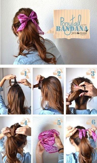 รูปภาพ:http://www.prettydesigns.com/wp-content/uploads/2014/03/Ponytail-with-Bandana.jpg