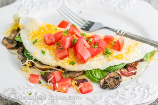 รูปภาพ:http://natashaskitchen.com/wp-content/uploads/2015/06/Bacon-Spinach-Mushroom-Egg-White-Omelette-5.jpg
