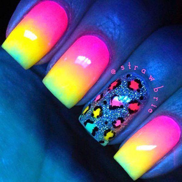 รูปภาพ:http://www.cuded.com/wp-content/uploads/2015/06/leopard-neon-gradient-glitter-glow-in-the-dark-nails.jpg