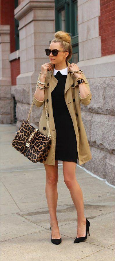 รูปภาพ:http://www.prettydesigns.com/wp-content/uploads/2016/10/Khaki-Blazer-Black-Dress-and-Leopard-Handbag.jpg