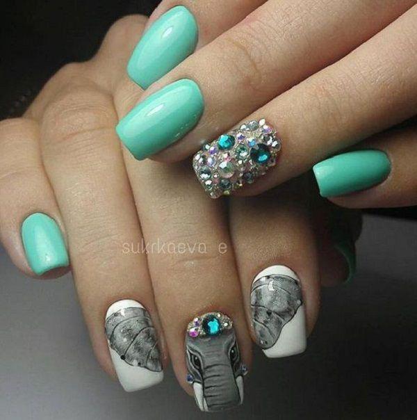 รูปภาพ:http://nenuno.co.uk/wp-content/uploads/2016/09/Green-Nail-Art-Design-12.jpg