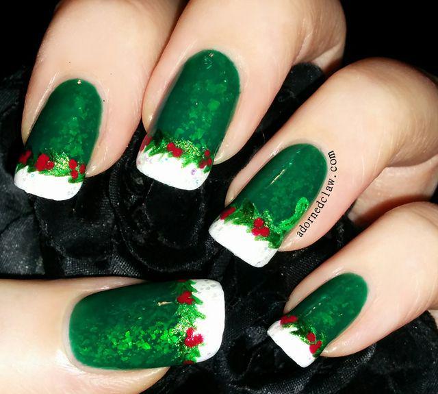 รูปภาพ:https://adornedclaw.files.wordpress.com/2015/12/christmas-pickle-nail-art-green-red-white-glitter-adornedclaw-adorned-claw.jpg