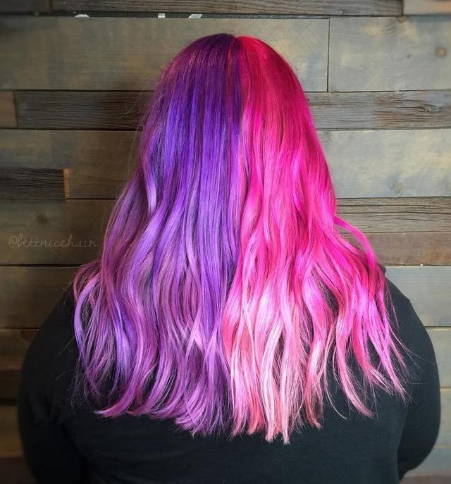 รูปภาพ:http://i0.wp.com/therighthairstyles.com/wp-content/uploads/2016/07/19-half-purple-half-pink-pastel-hair-2.jpg