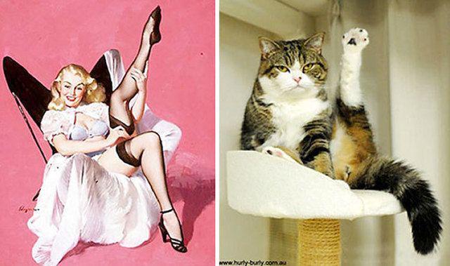 รูปภาพ:http://static.boredpanda.com/blog/wp-content/uploads/2016/12/cats-vintage-pin-up-girls-15-586666e911638__700.jpg