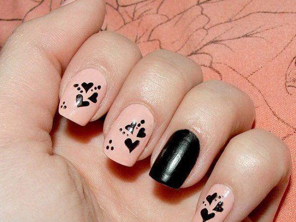 รูปภาพ:https://i1.wp.com/www.ecstasycoffee.com/wp-content/uploads/2016/12/Pink-And-Black-Heart-Nail-Design.jpg?w=600