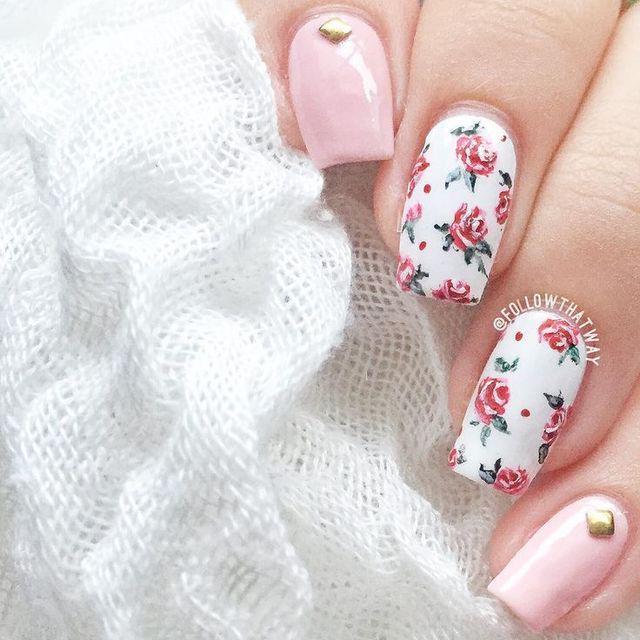 รูปภาพ:http://www.prettydesigns.com/wp-content/uploads/2015/12/Rose-Floral-Nails.jpg