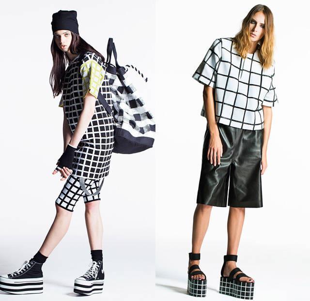 รูปภาพ:http://www.denimjeansobserver.com/mag/designer-denim-jeans-fashion/2014/ss/brands-p01/piece-d-anarchive-2014-spring-summer-womens-lookbook-paris-fashion-week-show-france-streetwear-windowpane-lattice-check-grid-elevator-shoes-leggings-mesh-04x.jpg