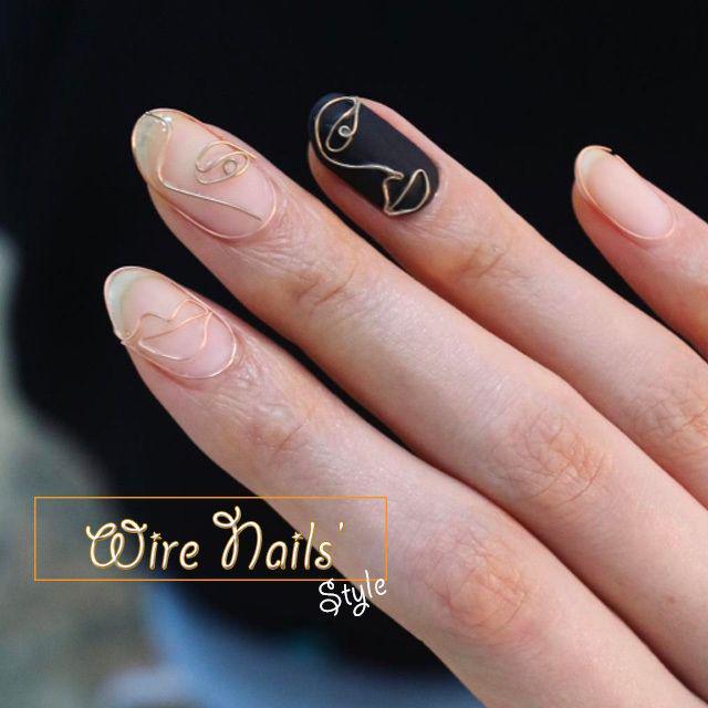 ตัวอย่าง ภาพหน้าปก:จับเส้นลวดมาเป็นงานศิลป์ กับแฟชั่นแต่งเล็บ Wire Nails ที่ IG: nail_unistella