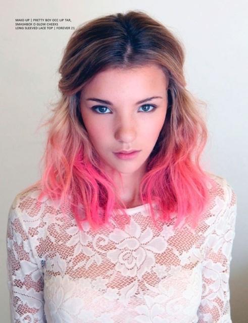 รูปภาพ:http://pophaircuts.com/images/2014/10/Medium-Brown-to-Pink-Ombre-Hair.jpg