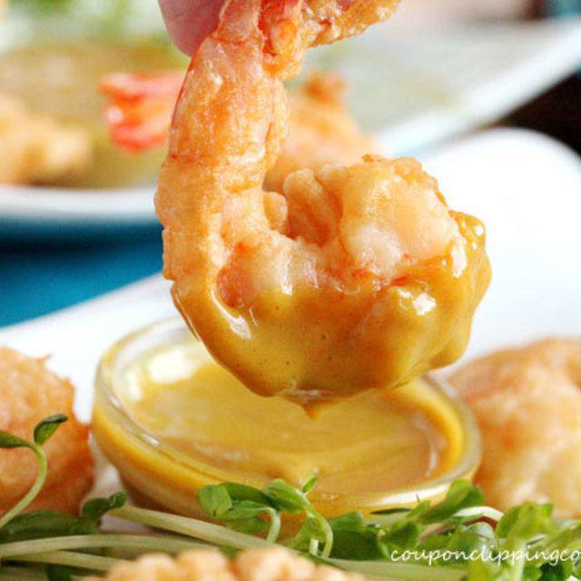 ตัวอย่าง ภาพหน้าปก:'Tempura Shrimp with Honey Mustard Dipping Sauce' กุ้งทอดเทมปุระพร้อมซอสจิ้มสูตรเด็ด 