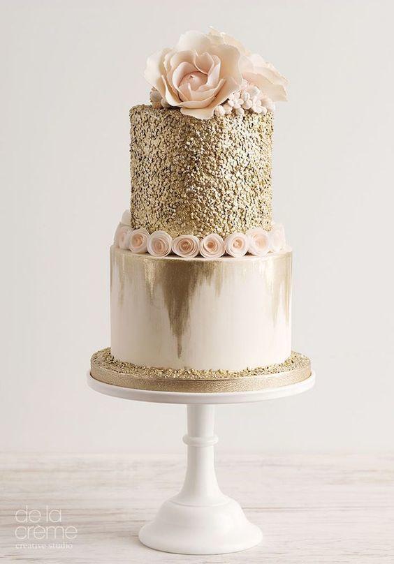 รูปภาพ:http://www.himisspuff.com/wp-content/uploads/2016/02/peach-glitter-wedding-cake-ideas.jpg