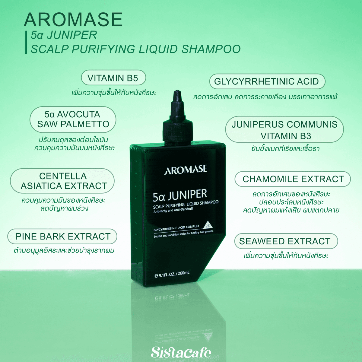 รูปภาพ:Aromase 5α juniper scalp purifying liquid shampoo