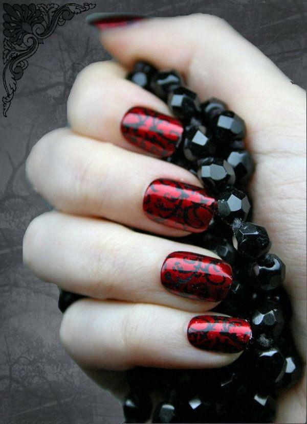 รูปภาพ:http://ideastand.com/wp-content/uploads/2016/01/red-and-black-nail-designs/16-red-black-nail-designs.jpg
