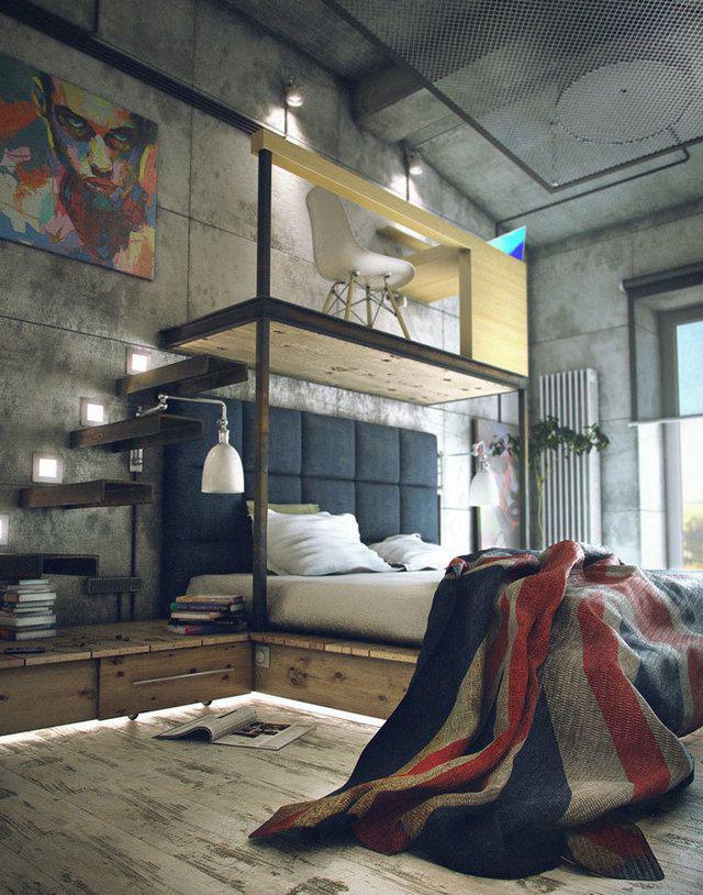 รูปภาพ:http://www.dwellingdecor.com/wp-content/uploads/2016/05/Designing-Your-Bedroom-In-An-Industrial-Style.jpg