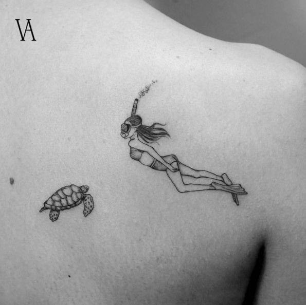 รูปภาพ:http://tattooblend.com/wp-content/uploads/2016/08/snorkeling-scene-tattoo-design.jpg