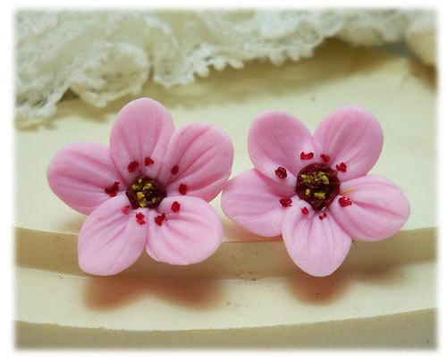 รูปภาพ:https://strandedtreasures.com/images/products/pink-cherry-blossom-earrings-stud.jpg