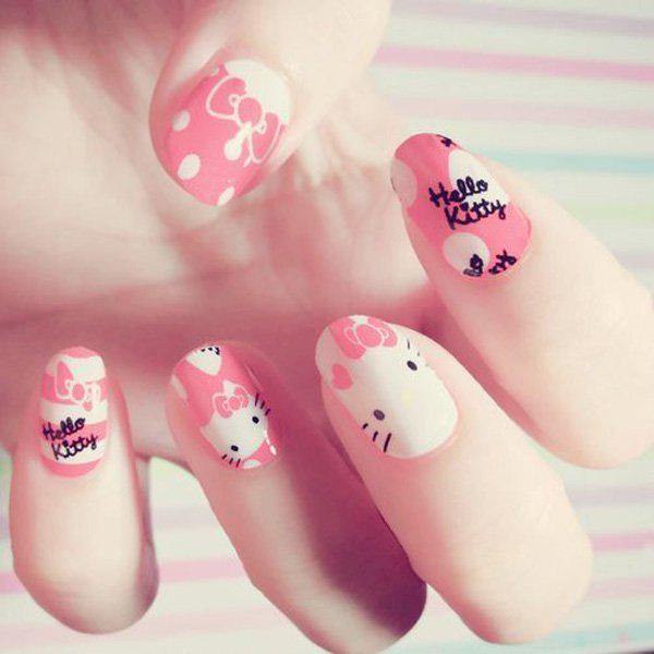 รูปภาพ:http://www.prettydesigns.com/wp-content/uploads/2015/10/Lovely-Pink-Hello-Kitty-Nail-Design-2.jpg