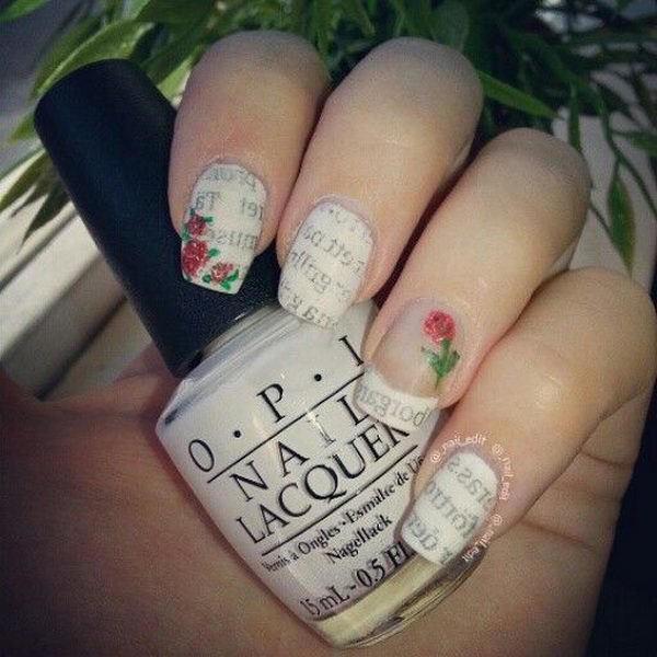 รูปภาพ:http://hative.com/wp-content/uploads/2014/10/newspaper-nail-art-ideas/12-newspaper-nails-with-roses.jpg