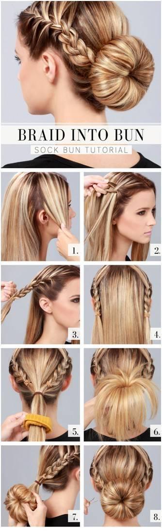 รูปภาพ:http://pophaircuts.com/images/2014/03/Cute-Everyday-Hairstyles-Tutorials-Braid-Into-Bun-Updos.jpg