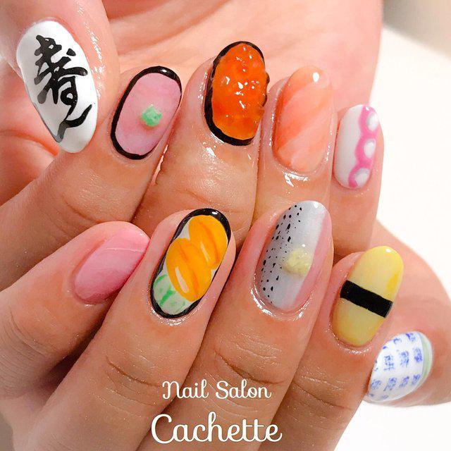 ภาพประกอบบทความ ขอกินได้ป่ะ ลายเพ้นท์เล็บ Sushi Nails น่ากินแบบนี้ต้องเพ้นท์ด่วน