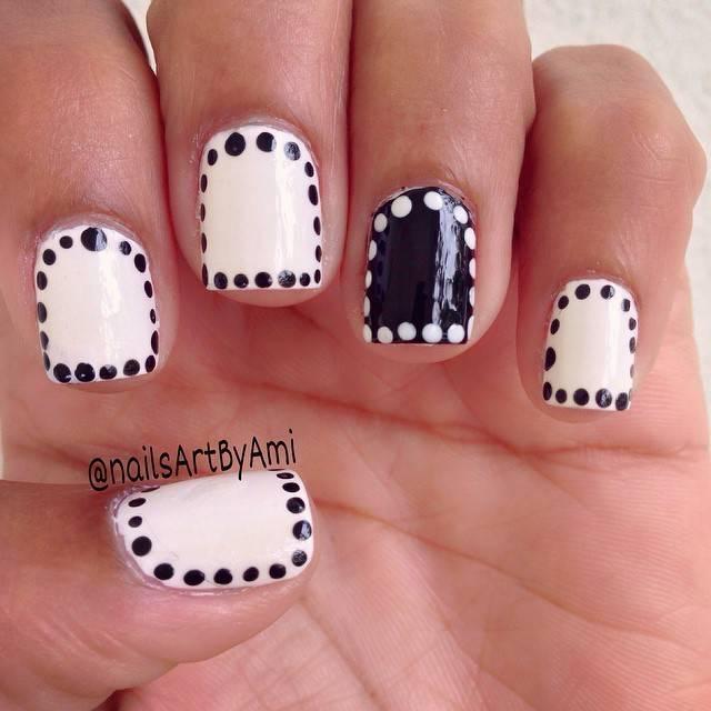 รูปภาพ:http://shortnaildesigns.net/wp-content/uploads/2015/02/dotted-borders-nail-design.jpg