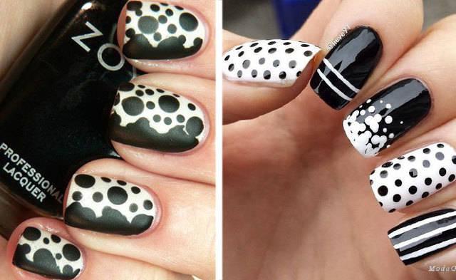 รูปภาพ:http://shortnaildesigns.net/wp-content/uploads/2015/02/black-and-white-manicure.jpg