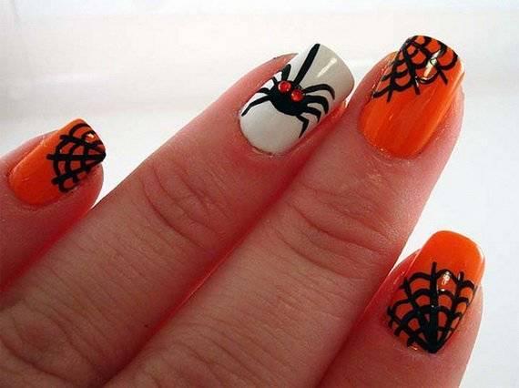 รูปภาพ:http://www.prettydesigns.com/wp-content/uploads/2015/09/Orange-Halloween-Nail-Design.jpg