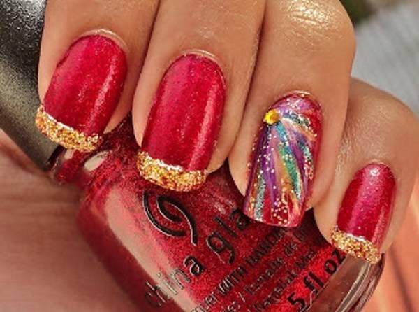 รูปภาพ:http://www.prettydesigns.com/wp-content/uploads/2015/09/Red-and-Gold-Fireworks-Nail.jpg