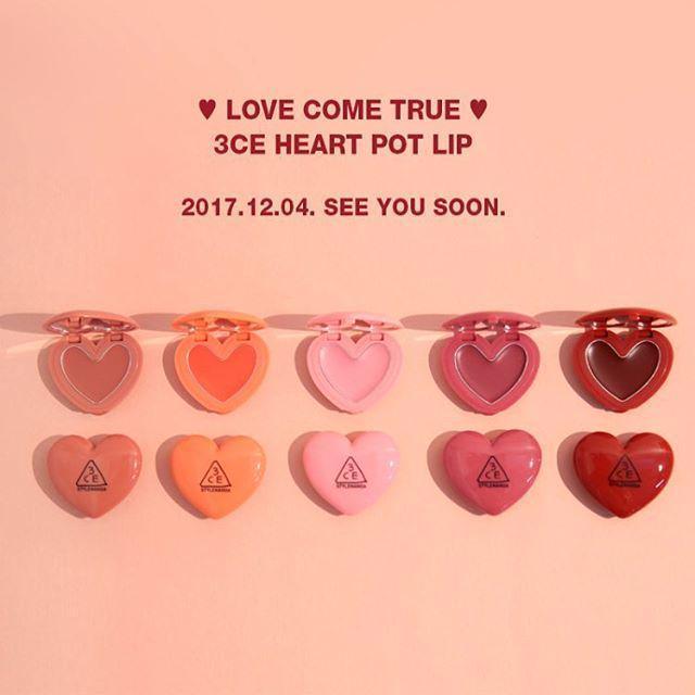 ภาพประกอบบทความ ส่งหัวใจให้ไปแบบรัวๆ '3CE HEART POT LIP' มีแต่ใจให้ไปพร้อมกับลิปตัวใหม่ 5 เฉดสี สวยๆ ไปเลย!!