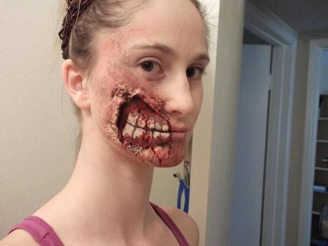 รูปภาพ:http://www.everydaykiss.com/wp-content/uploads/2013/05/5-zombie-makeup.jpg