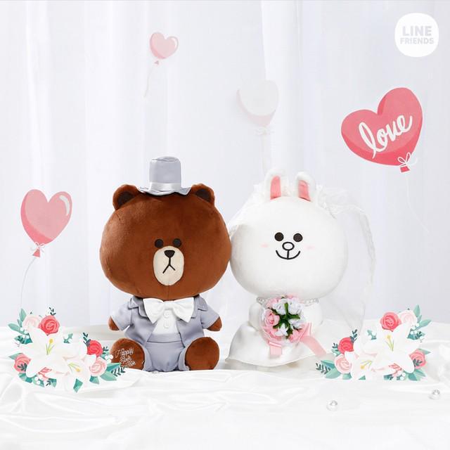ตัวอย่าง ภาพหน้าปก:พี่หมีบราว์เป็นเจ้าบ่าวแล้วจ้า! กับตุ๊กตา Brown & Cony Wedding edition จาก Line friends🐻