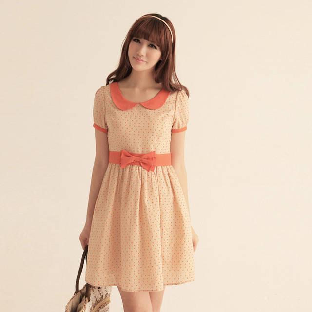 รูปภาพ:http://i01.i.aliimg.com/wsphoto/v0/565745875/Orange-One-piece-dress-slim-short-sleeve-patchwork-one-piece-dress-Peter-pan-collar-sweet-vintage.jpg