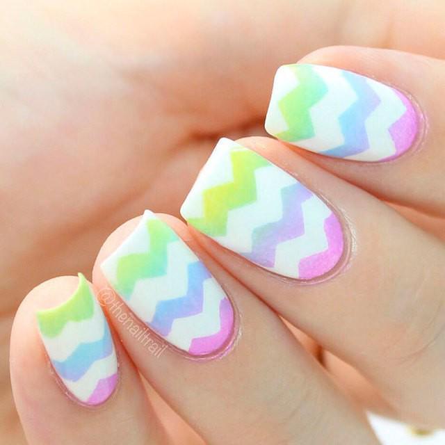 รูปภาพ:https://naildesignsjournal.com/wp-content/uploads/2018/04/chevron-pattern-nails-square-colorful-ombre.jpg