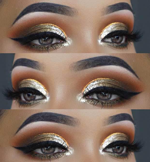 รูปภาพ:https://stayglam.com/wp-content/uploads/2018/05/Trendy-Metallic-Eye-Makeup-for-Summer.jpg