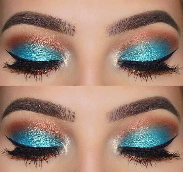 รูปภาพ:https://stayglam.com/wp-content/uploads/2018/05/Blue-and-Brown-Summer-Eye-Makeup.jpg