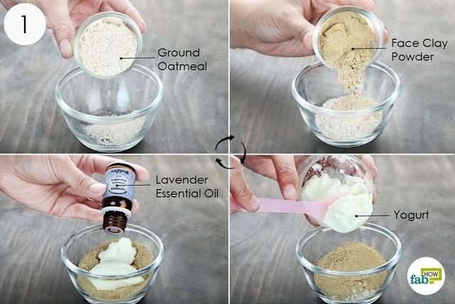 รูปภาพ:https://www.fabhow.com/wp-content/uploads/2018/05/step-1-mix-clay-ground-oatmeal-yogurt-lavender-oil.jpg