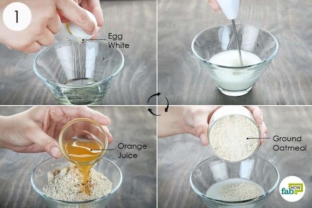 รูปภาพ:https://www.fabhow.com/wp-content/uploads/2018/05/step-1-mix-egg-white-ground-oatmea-orange-juice.jpg