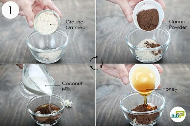 รูปภาพ:https://www.fabhow.com/wp-content/uploads/2018/05/step-1-combine-ground-oatmeal-cocoa-powder-honey-and-coconut.jpg